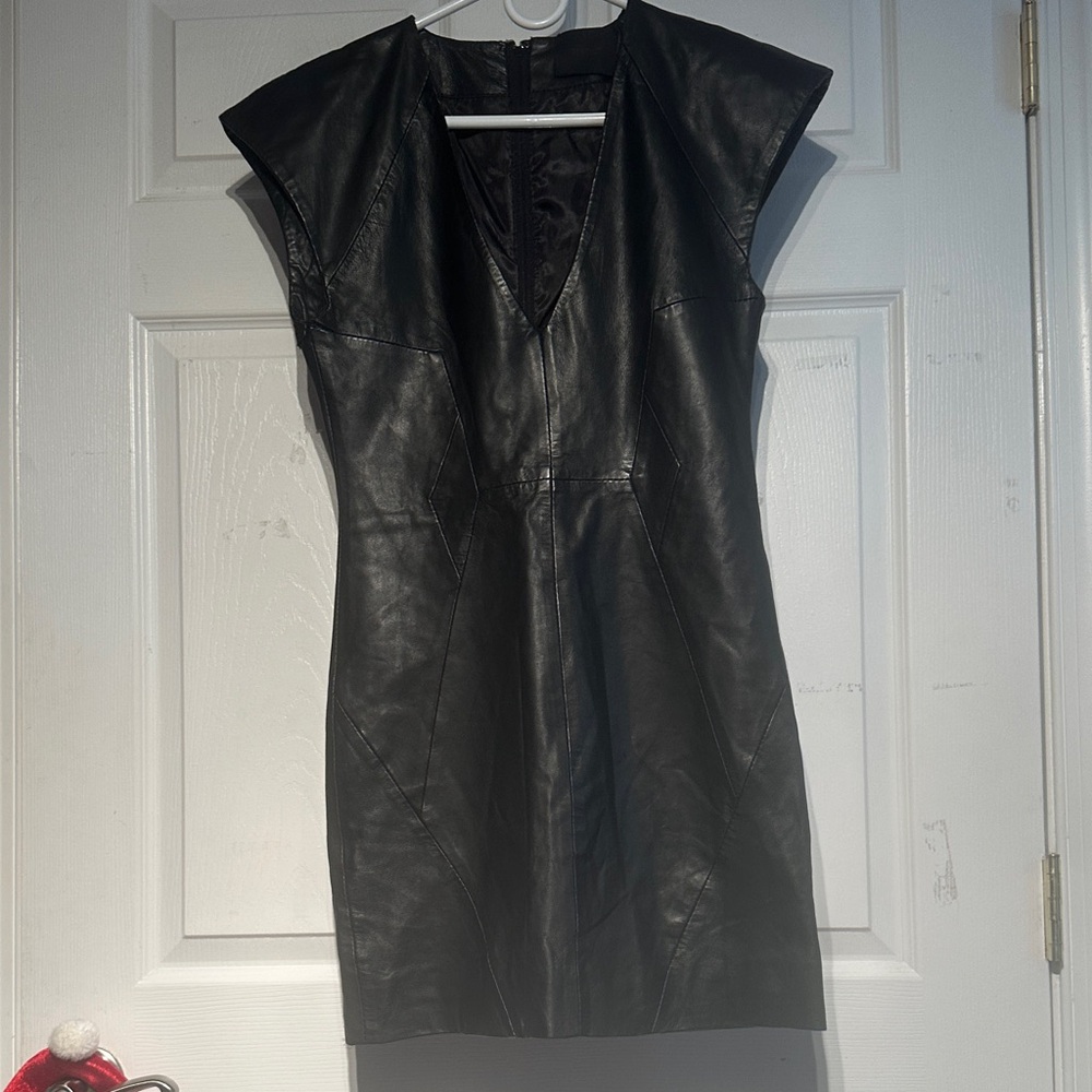 Elegant Black Leather Dress